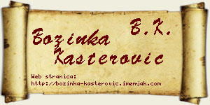 Božinka Kašterović vizit kartica